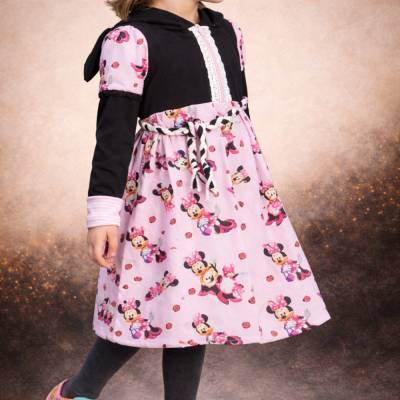 Schnittmuster Kleid Kinder 80-128 | Ballonkleid A-Linie | Mädchenkleid nähen | PDF A4 | Bubikragen, Knopfleiste, Reißver