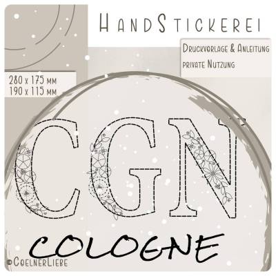 CGN Cologne Handstickerei Vorlage – Köln-Motiv zum Selbersticken