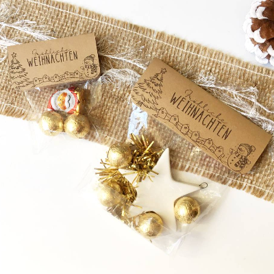 Tütenverschluss Weihnachten, Tütenklappe für Wichtelgeschenk, Druckvorlage Mitgebsel, Weihnachtsgruß Give Away im Advent