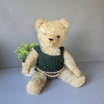 Großer alter Vintage Teddy mit Holzwolle gefüllt