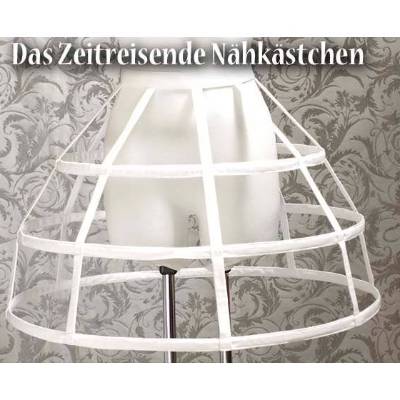 Kurzer Käfig-Reifrock Mini-Crini Style für Lolita, 50er Vintage Mode, Gothic & Bühnenoutfits, weiß