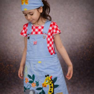 Schnittmuster Latzrock für Kinder – A4 PDF • Größe 74–146 •