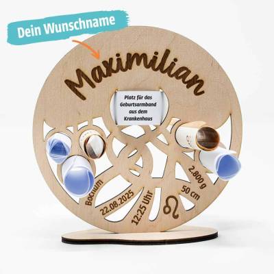 Geburtsbaum aus Holz | personalisierter Lebensbaum für Krankenhaus-Armband Geld Botschaft