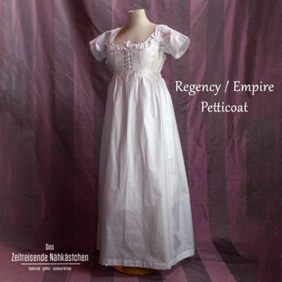 Unterrock Regency Empire Petticoat aus 100 % Baumwolle – authentische Unterwäsche für Empire- und Regency-Kleider, Reena