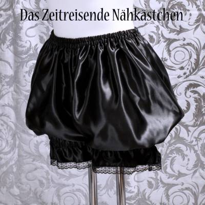 Victorianische Bloomers – kurze historische Unterhose für Regency, Lolita, Boudoir – aus Satin oder BW