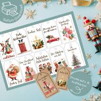 Old fashioned Xmas Geschenkanhänger zum Ausdrucken – Nostalgischer Weihnachtszauber Bild 1
