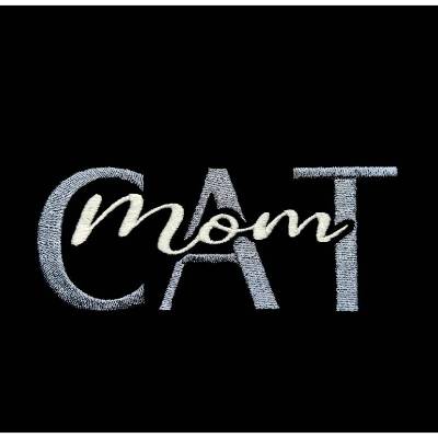 Cat Mom Stickdatei 10x10cm – Schriftzug für Katzenliebhaber, Stickmuster für Stickmaschine