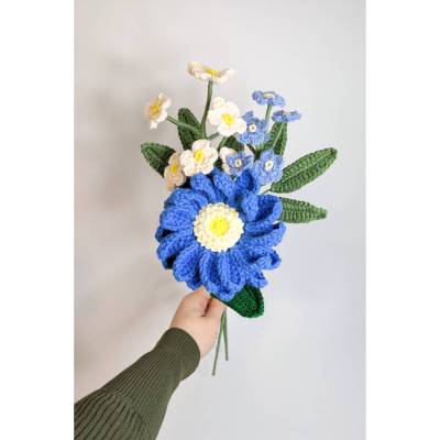 gehäkelter Blumenstrauß Dahlie | Freunde Geschenkidee Kollegen | besonderes Geschenk | Wohndekoration