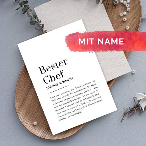 Bester Chef Postkarte personalisiert | Karte A6 Abschied Ruhestand Danke Teamlead