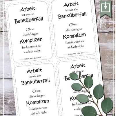 Arbeitskollegen/Komplizen – Stilvolle PDF-Druckvorlage Din A5 für kreative DIY-Projekte