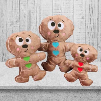 Stickdatei Lebkuchenmann Weihnachten – ITH Kuscheltier Set, 3 Größen, inkl. Anleitung für Stickmaschine