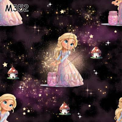 M352 PummelPinguine Exclusive „Kinderstoffe Magic Mason Zauberhaftes Feenmädchen mit Glitzerstaub