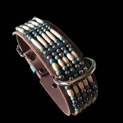 Western Hundehalsband aus Büffelleder – 6 cm breit, ab 45 cm Halsumfang, Maßanfertigung