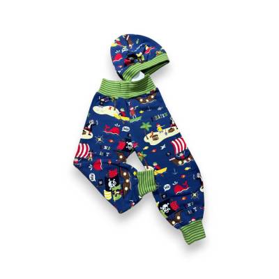 Kuschelige Pumphose mit passender Mütze // 2 teiliges Set aus Wintersweat für Jungen in der Größe 86