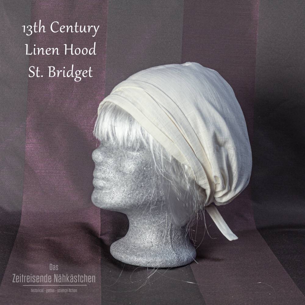 Mittelalter Haube aus Leinen - St-Birgitta Frauenhaube für Reenactment & LARP - historische Kopfbedeckung aus Leinen Bild 1