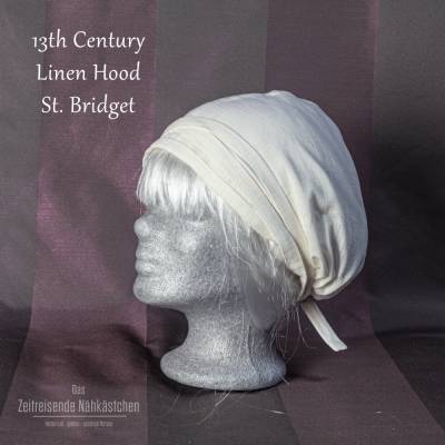 Mittelalter Haube aus Leinen - St-Birgitta Frauenhaube für Reenactment & LARP - historische Kopfbedeckung aus Leinen