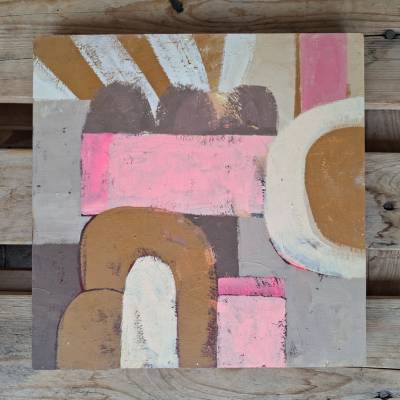 Original Gouache-Gemälde auf Holz