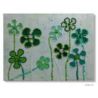 Original Happy Flowers auf Keilrahmen in erfrischendem Grün, verspielte Wandkunst , abstrakte Blumen, Wanddekoration Bild 2