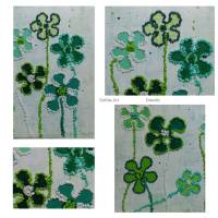 Original Happy Flowers auf Keilrahmen in erfrischendem Grün, verspielte Wandkunst , abstrakte Blumen, Wanddekoration Bild 7