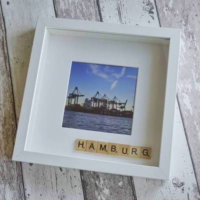 Bild, Foto, Collage "Hamburg Hafenkräne" aus der Manufaktur Karla