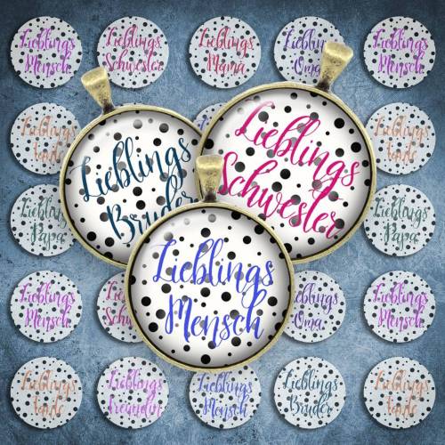 137 - Cabochon Vorlagen, 25mm 18mm 14mm 12mm, rund, Cabochon Motive, Bottle Cap images Lieblingsmama