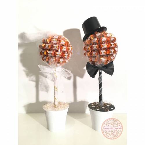 Ferrero Küsschen Pralinen Hochzeitsbäume im Set Braut und Bräutigam Größe 2 Geschenk