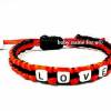 Armband mit Namen handgeknüpft Freundschaft Valentinstag Liebe Love rot schwarz Bild 2