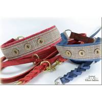Halsband GLENCHECK mit Zugstopp für deinen Hund, Hundehalsband in rot oder blau Bild 1