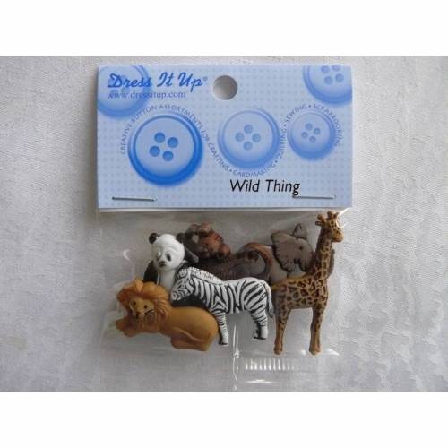 Dress it up Knöpfe   Tiere im Zoo    (1 Pck.)    Wild Thing