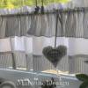 Scheibengardine Weiß Grau Volant mit Deko Herz Bild 6