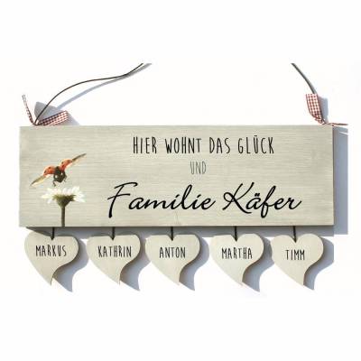 exklusives Haustürschild, einzigartiges Holzschild, einmaliges Familienschild, dekoratives Eingangsschild mit Name