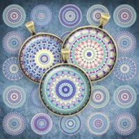 096 - Cabochon Vorlagen, 25mm 18mm 14mm 12mm, rund, Cabochon Motive, Bottle Cap images Mandala Mosaik Kaleidoskop Bild 1
