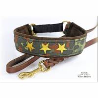 Halsband Camouflage Zugstopp mit individueller Bestickung, Hund, Hundehalsband in Flecktarn, Martingale Bild 1