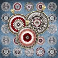 093 - Cabochon Vorlagen, 25mm 18mm 14mm 12mm, rund, Cabochon Motive, Bottle Cap images Mandala Mosaik Kaleidoskop Bild 1
