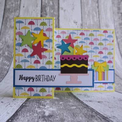 3D Popup Glückwunschkarte "Regenschirme" aus der Manufaktur KarLa