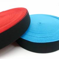 1 Meter Gummiband, schwarz/rot oder schwarz/blau, Breite ca. 40 mm Bild 1
