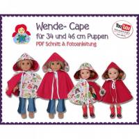Wende Cape Umhang für 34 und 46 cm Puppen wie Wellie Wishers und American Girl • Schnitt & Anleitung PDF | Sami Dolls eBooks Bild 1