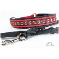 Halsband GEOMETRIC mit Zugstopp, 2 Varianten Romben oder Zickzack Hund, Hundehalsband, Martingale Bild 1
