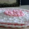 Topflappen rund - Topflappen Paar - gehäkelt aus rosa & weißer Baumwolle - Vintage / Landhaus Stil Bild 3