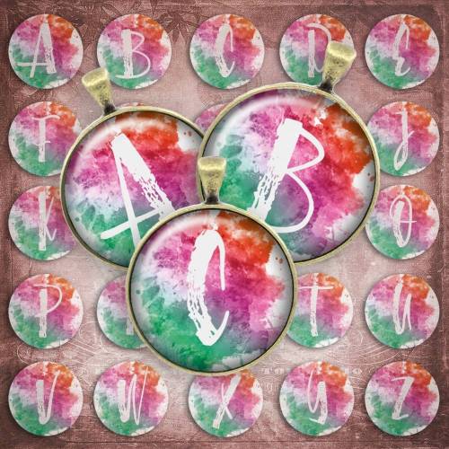 199 - Cabochon Vorlagen, 25mm 18mm 14mm 12mm, rund, Cabochon Motive, Bottle Cap images Buchstaben ABC Alphabet Initialien