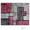 Acrylbild mit harmonischen quadratischen Farbfeldernin Rot und Grau, ungerahmt, Kunst, Wandbild, moderne Malerei Bild 2