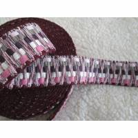 Gurtband,Taschengurtband , Gürtelband Rosa - Beige - Braun Töne  40 mm (1m/3,30 €) Bild 1
