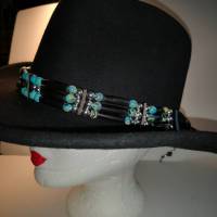 Hairpipe-Hutband im Western- und Country-Stil, ausgefallene, seltene Howlithperlen (HB 13) Bild 1