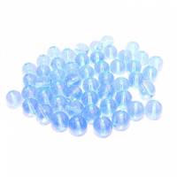 50 Glasperlen rund 6 mm safir blau hell transparent Bild 1