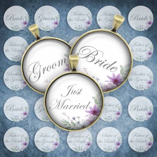 242 - Cabochon Vorlagen, 25mm 18mm 14mm 12mm, rund, Cabochon Motive, Bottle Cap images Hochzeit Braut Bräutigam