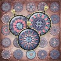 190 - Cabochon Vorlagen, 25mm 18mm 14mm 12mm, rund, Cabochon Motive, Bottle Cap images Mandala Mosaik Kaleidoskop Bild 1