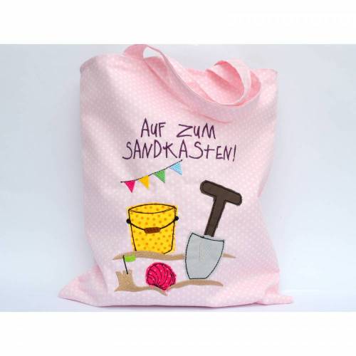 Stickdatei Sandkasten Sandspielzeug auf zum Sandkasten 13x18cm