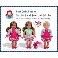 Rüschenkleid, Bolero und Schuhe für 46 cm Puppen wie American Girl Dolls • Schnitt & Anleitung PDF | Sami Dolls eBooks Bild 1