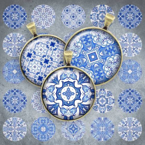 123 - Cabochon Vorlagen, 25mm 18mm 14mm 12mm, rund, Cabochon Motive, Bottle Cap images Mandala Mosaik Kaleidoskop