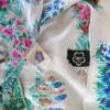 True Vintage Kleid Sommerkleid Jersey Elle Größe S 36 38 Blumen Print Knopfleiste Weiß Blau Grün Hemdblusenkleid Bild 4